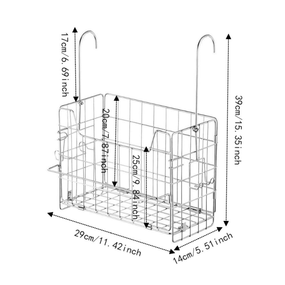 Detachable Stainless Steel Hanging Basket Large Capacity Folding Storage Basket for Shower