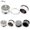 Alisouy 2PCS 8mm-25mm Retro Octopus Нержавеющая сталь Ушные туннели Заглушки Расширитель Растяжитель Калибр Серьги Пирсинг Украшения для тела