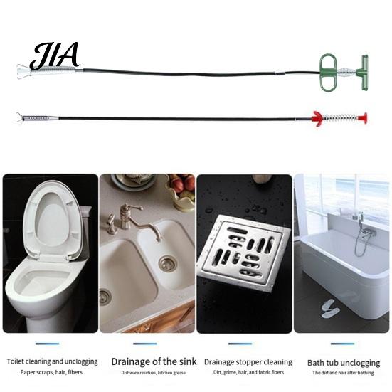 Flexible Drain Claw Grabber Pick Up Tool, Hair Removal Ergonomic Metal Spring Kitchen Sink Unblocker Grip Claw, Unclogging Tool for Sewer Pipe