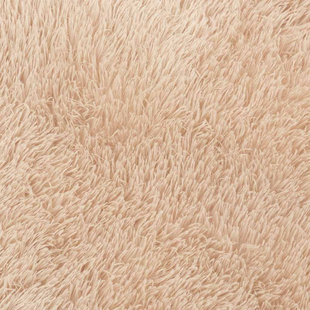 Shaggy High Pile Rug NAVARRA Beige 100x100 cm Polyester