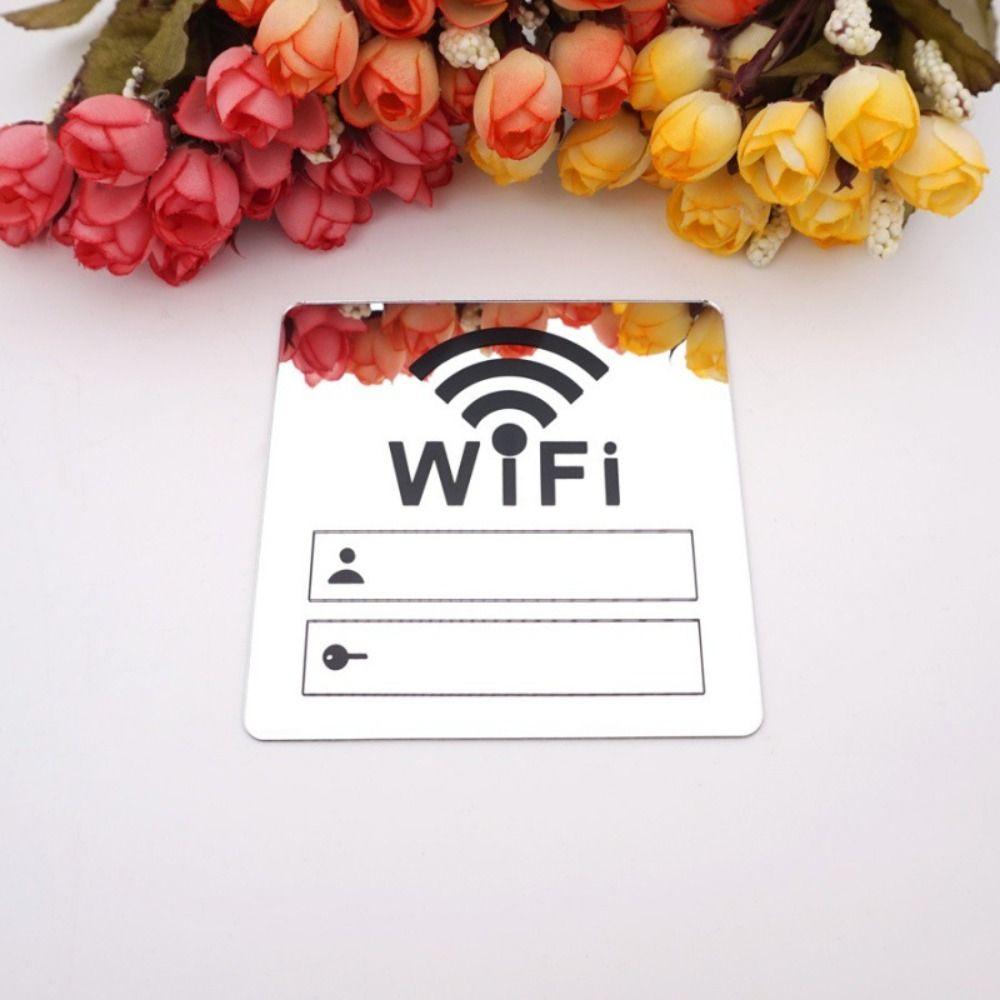 Self Adhesive WIFI Sign 3D Handwriting Account and Password Wifi Notice Board Wall Sticker