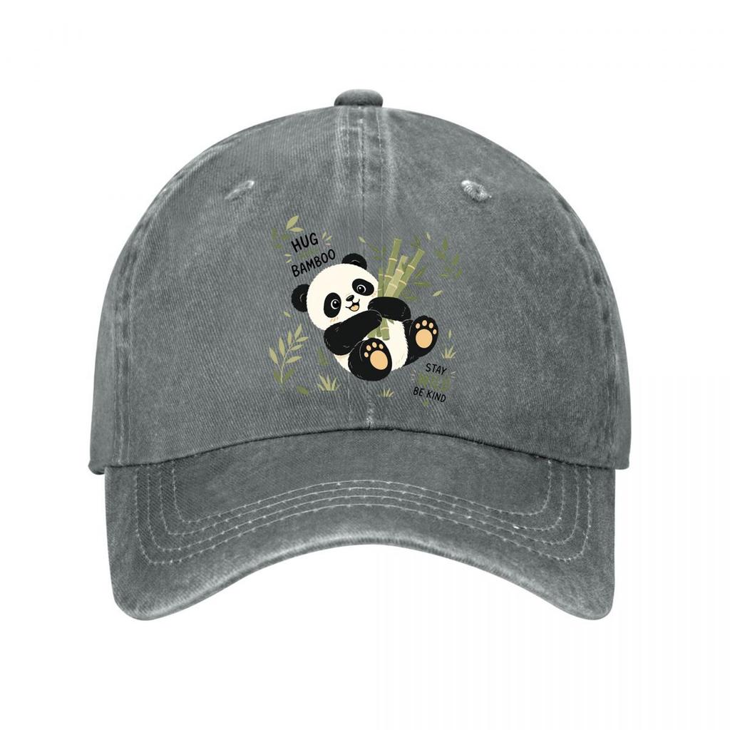 Playful Baby Panda Forest Charm Washed Baseball Cap Outdoor For Womens Unisex FeUnisex Dad Hat