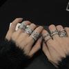 Взрывное Изысканное Кольцо-Ручка Полностью Алмазная Zir*****, Женский Нишевый Дизайн, Кольцо Легкой Роскоши, Продвинутое Чувство Многослойности, Носимое на Указательный Палец