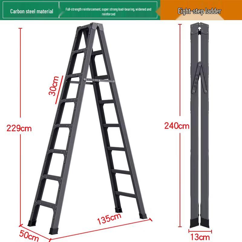 SPSR Gunmetal Gray Multi-functional Telescopic Folding A-Frame Ladder