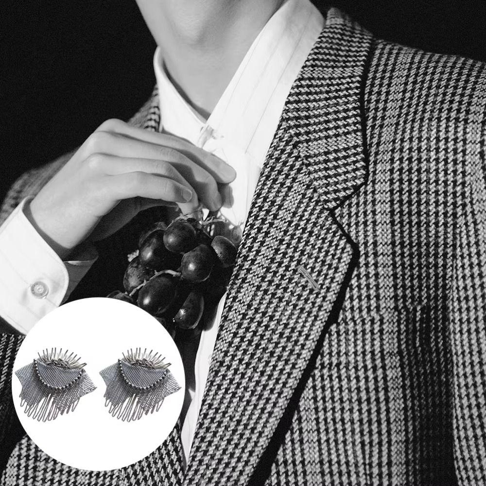 Брошь-булавка Наплечник Крутая куртка Винтажная брошь Кисточка Цепочка Эполет Костюм