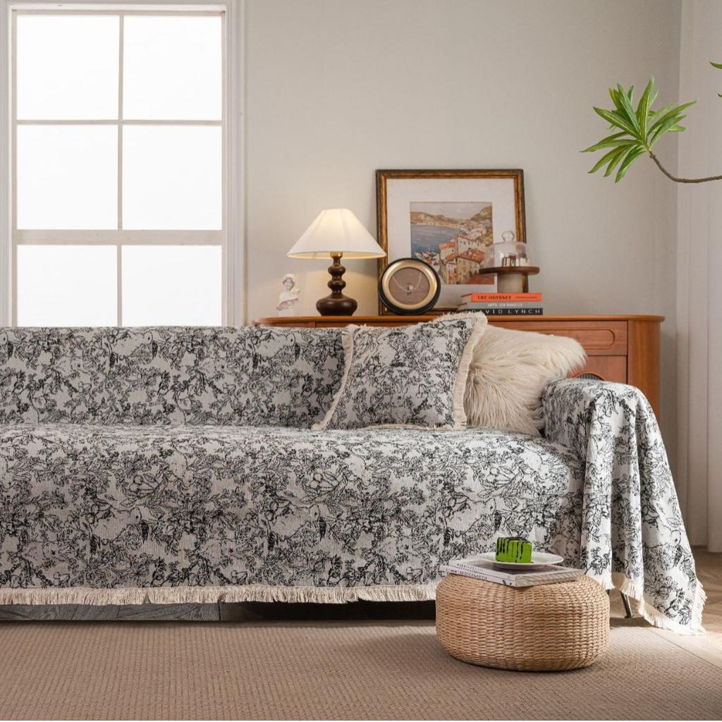 Jacquard Sofa Towel Monet Oil Painting Fringed Four-season Universal Full Cover All-inclusive Universal Cover Blanket Sofa Cover
