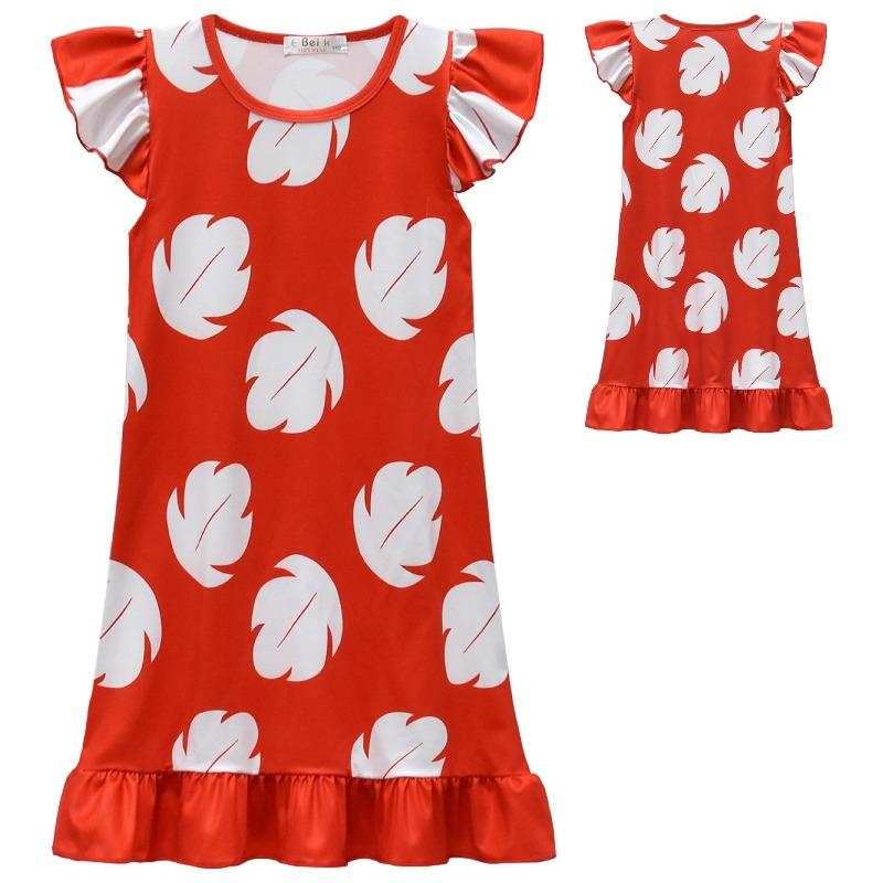 Dress Girl Red Leaf Dress Summer Dress Halloween Christmas Cosplay Skirt