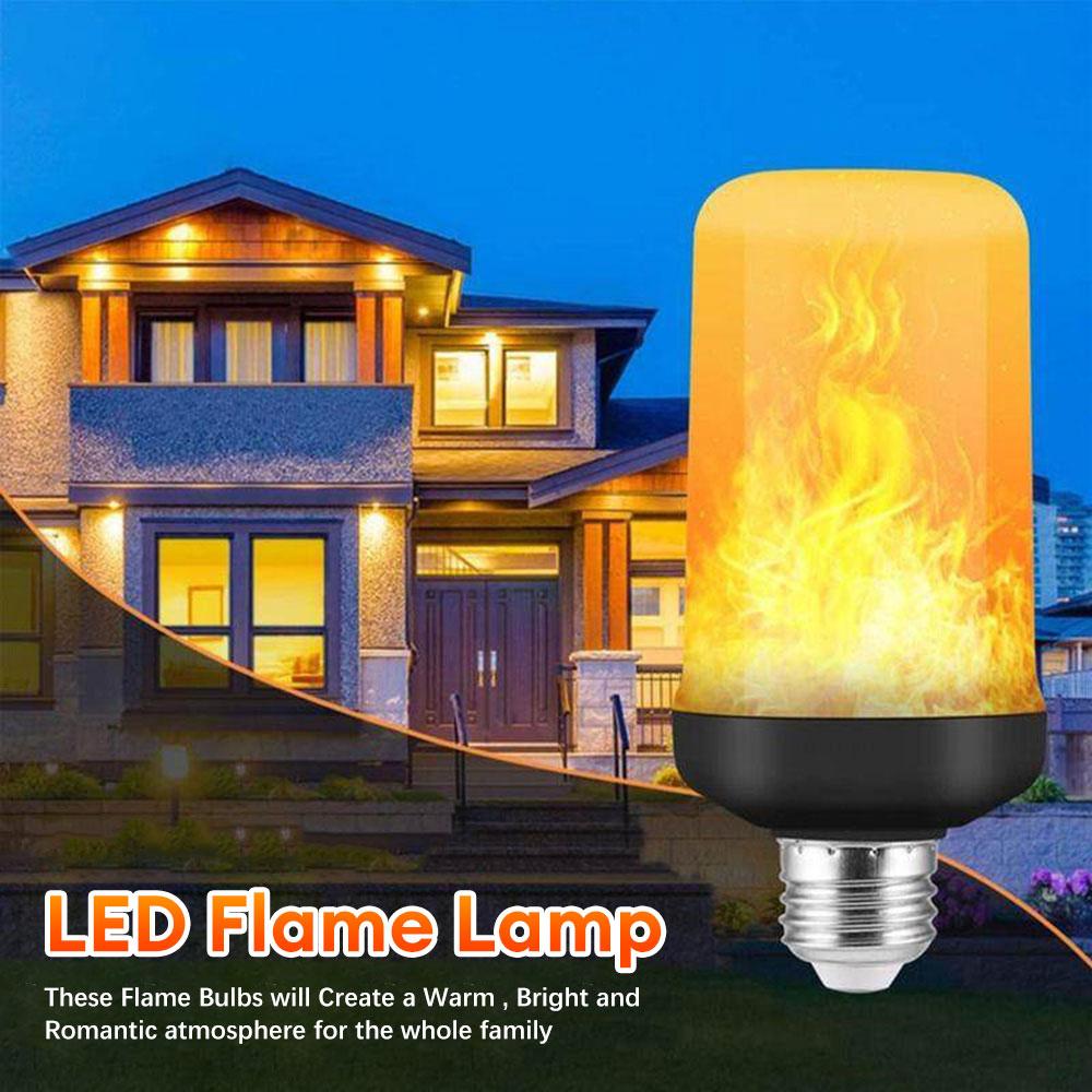 2025 Новая светодиодная динамическая лампа с эффектом пламени E27 E14 LED Corn bulb Creative Flickering Emulation LED Lamp Light