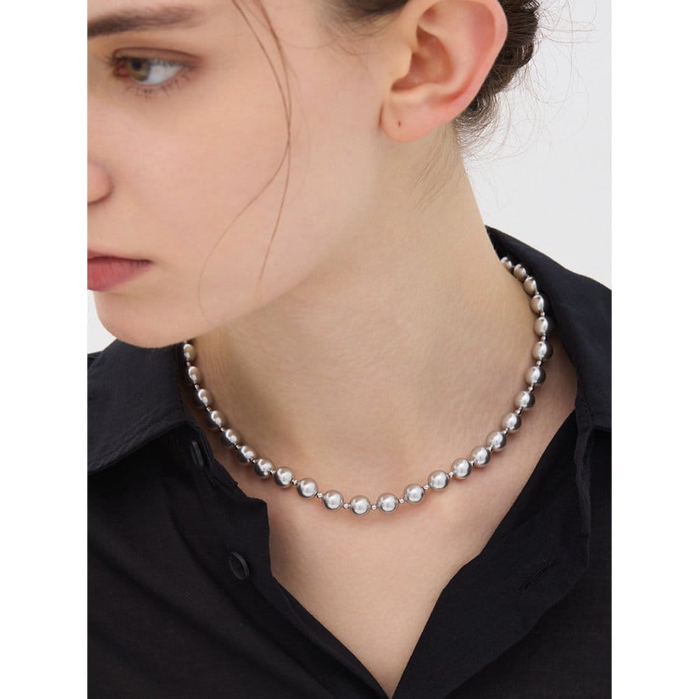 Серебристый H Edition (W) Жемчужное ожерелье Moonlight Gray Hl6N55618W9420