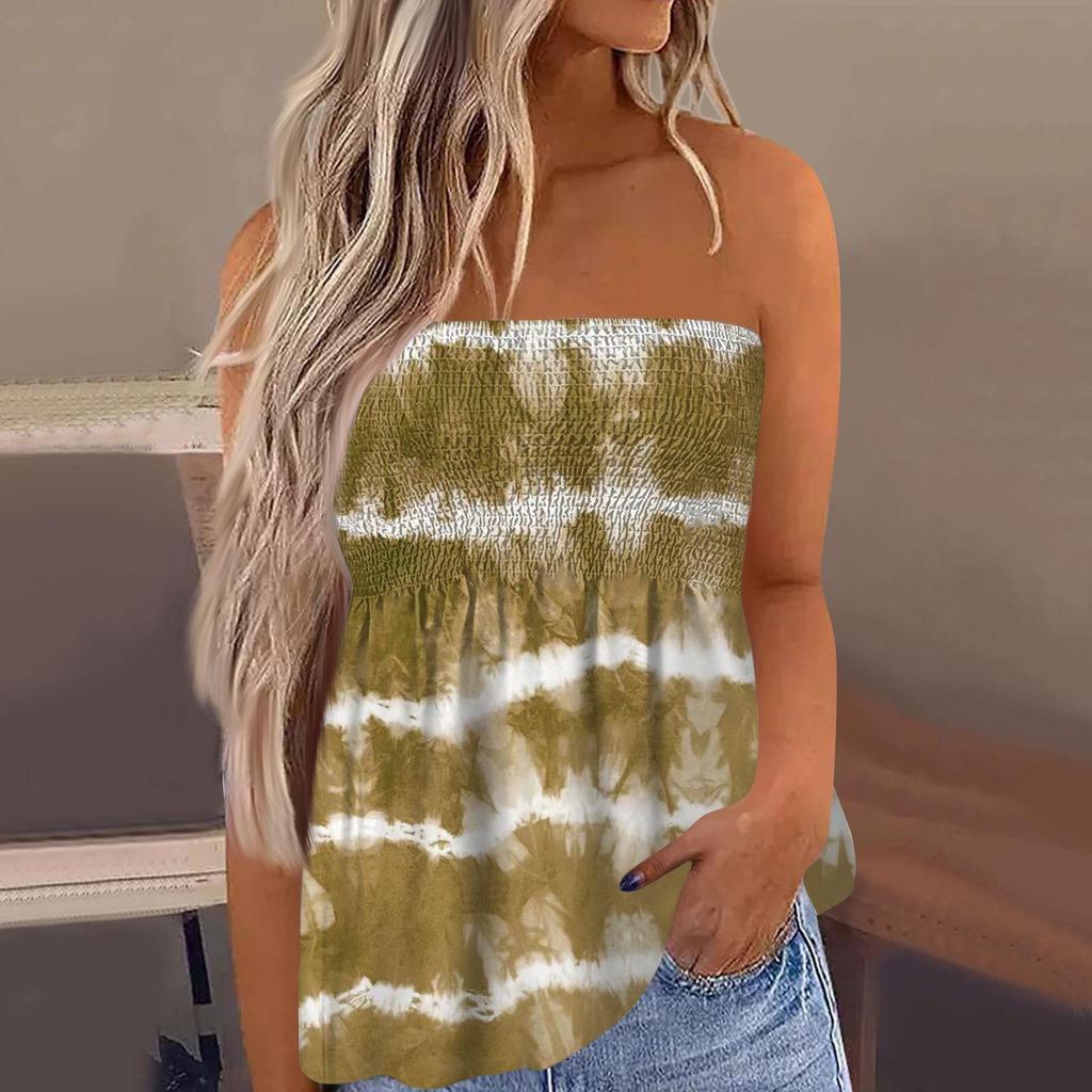 Топы-трубы для женщин, милая сексуальная футболка без рукавов с открытыми плечами и принтом