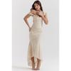 Off Shoulder Textured Jacquard Ruched Corset Mermaid Dress Stretch Slim Fit Asymmetrical Hem Elegant Evening Cocktail Wedding Guest Formal Party Gown