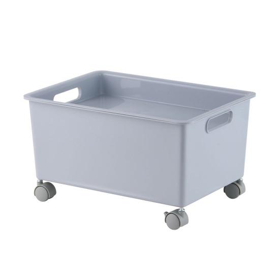 Large Capacity Storage Box with Roller Laundry Basket Wheeled Storage Bin for Clothes Fitness Equipment Snack Toy Office Organizer Box