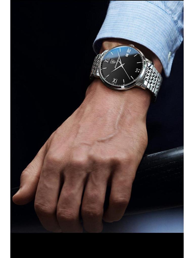 Швейцарские ультратонкие мужские роскошные водонепроницаемые кварцевые часы