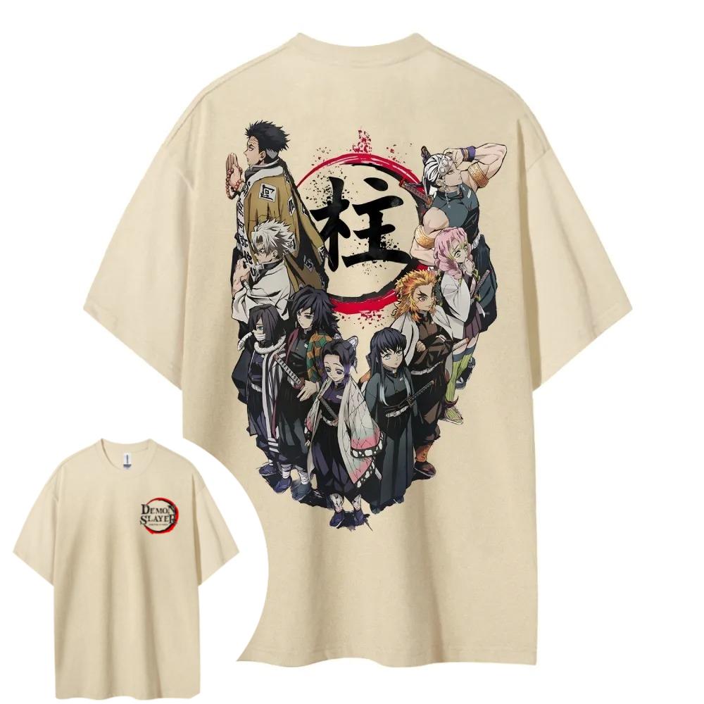 Demon Slayer Hotblooded Animation Shortsleeved Mens and Womens Same Comfortable Shortsleeved Couples Clothing Casual Top