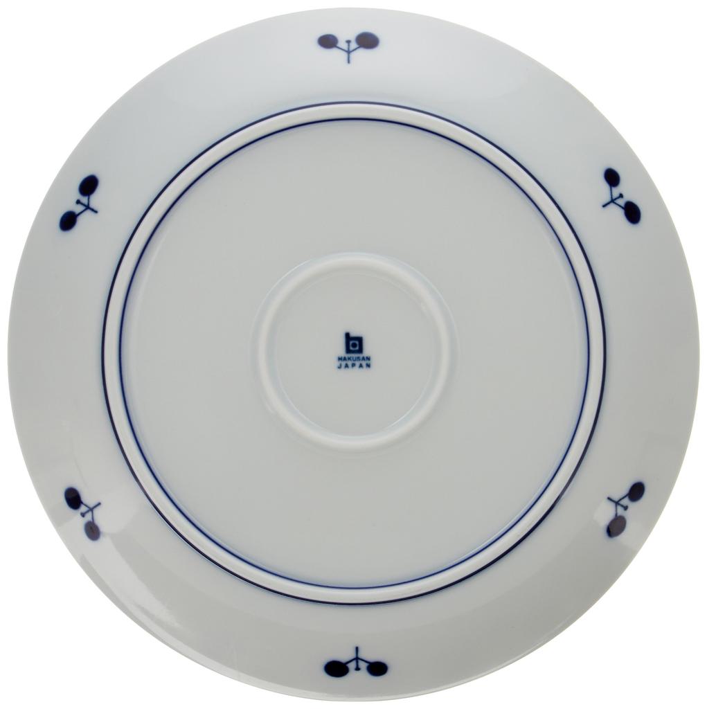 Фарфоровая тарелка Hakusan, Венок из синих цветов, Средняя, Прибл.. 19,5 см, Посуда Хасами, Сделано в Японии