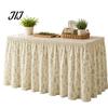 Easy Install Table Skirt with Elastic Floral Fruit Skirt, 6Ft x 29.5in Pleated Home Dining Decor Teacher Desk for Classroom, Office Decor, Party