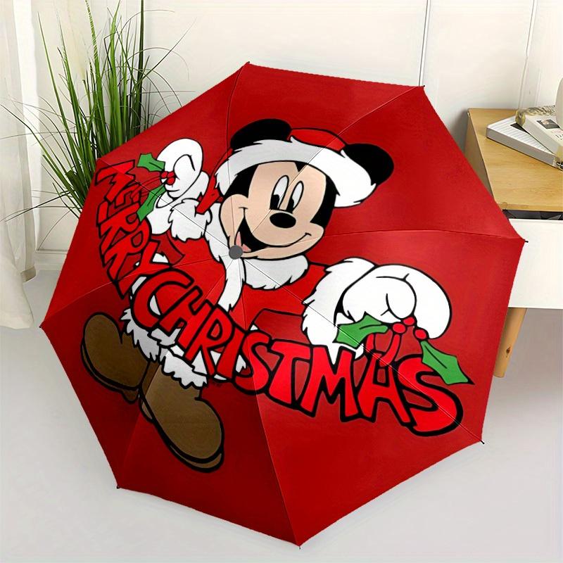 1pc Mickey Mouse Christmas Automatic Folding Umbrella, Compact Portable Travel Umbrella, Perfect Gift for Friends yy250806002
