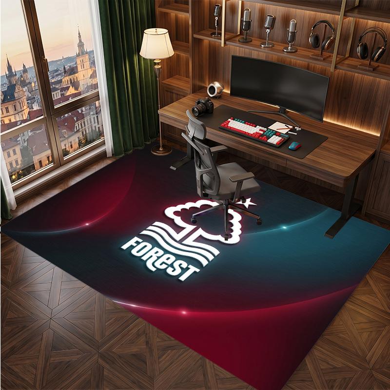 Nottingham Forest Football Print Crystal Velvet Rug, Comfortable Water Absorbent Non Slip Indoor Floor Carpet