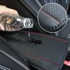 PU Leather Car Non-slip Central Armrest Box Cover Protector Pad Black/Red Line