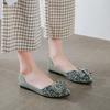 Pointed Single Shoes Women's New Shallow Mouth Rhinestone Flat Bottom Ladyshoes Soft Sole Large Size Women's Shoes One