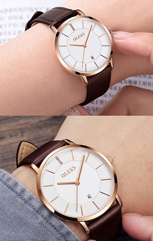 OLEVS Парные часы Парные часы Пара Популярные женские парные часы Набор наручных часов Сюрприз Подарок на годовщину свадьбы Подарок на годовщину пары Подарок на день