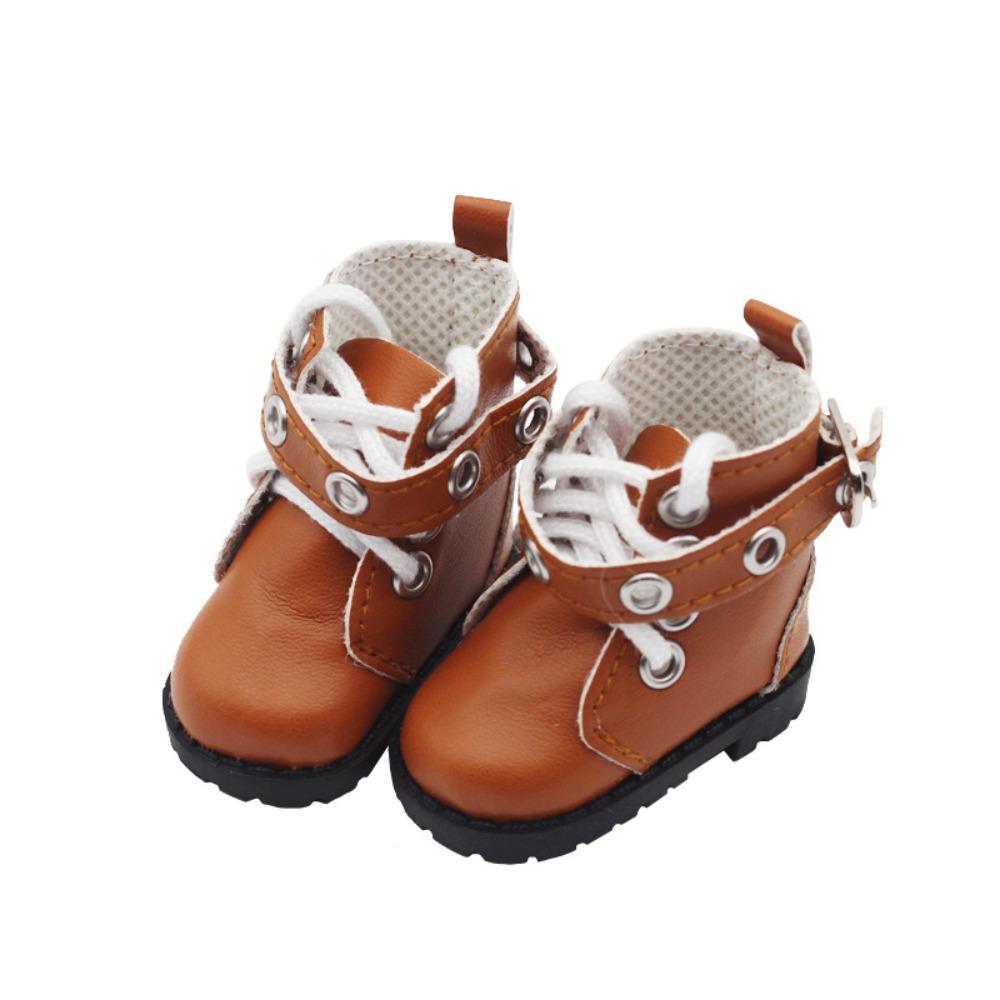1 Pair Casual Wear Doll PU Leather Shoes Lightweight 20cm Doll Leather Boots DIY Doll