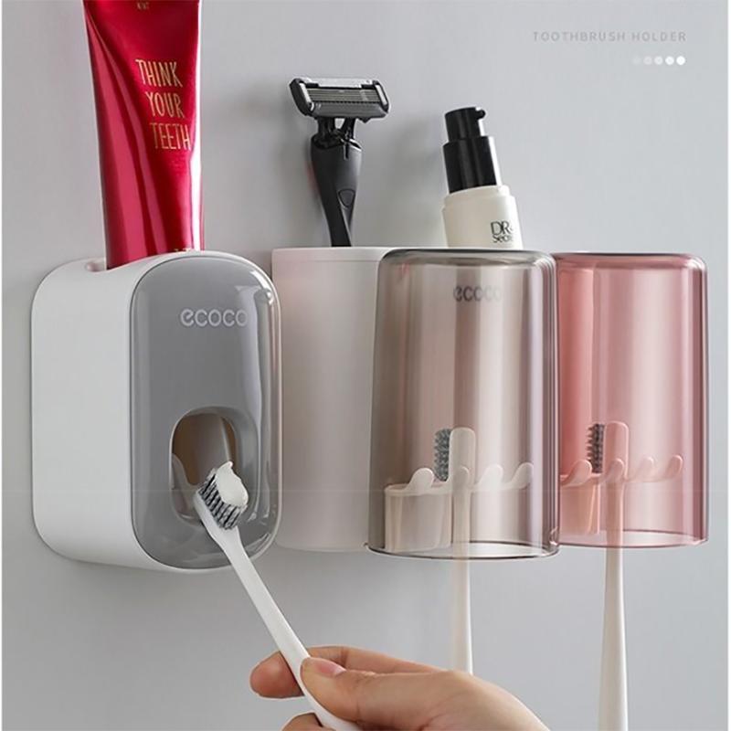 Аксессуары для ванной комнаты, органайзер, держатель для зубных щеток, автоматический дозатор для зубной пасты, держатель для зубных щеток, настенное крепление, набор инструментов