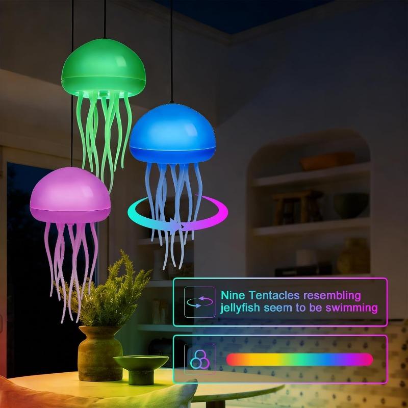 Мультяшная танцующая медуза Ночник RGB Градиентный Цвет Прикроватная лампа Тип управления голосом Type-C Перезаряжаемый Светодиодный Ночник для Детской Спальни Домашний Декор