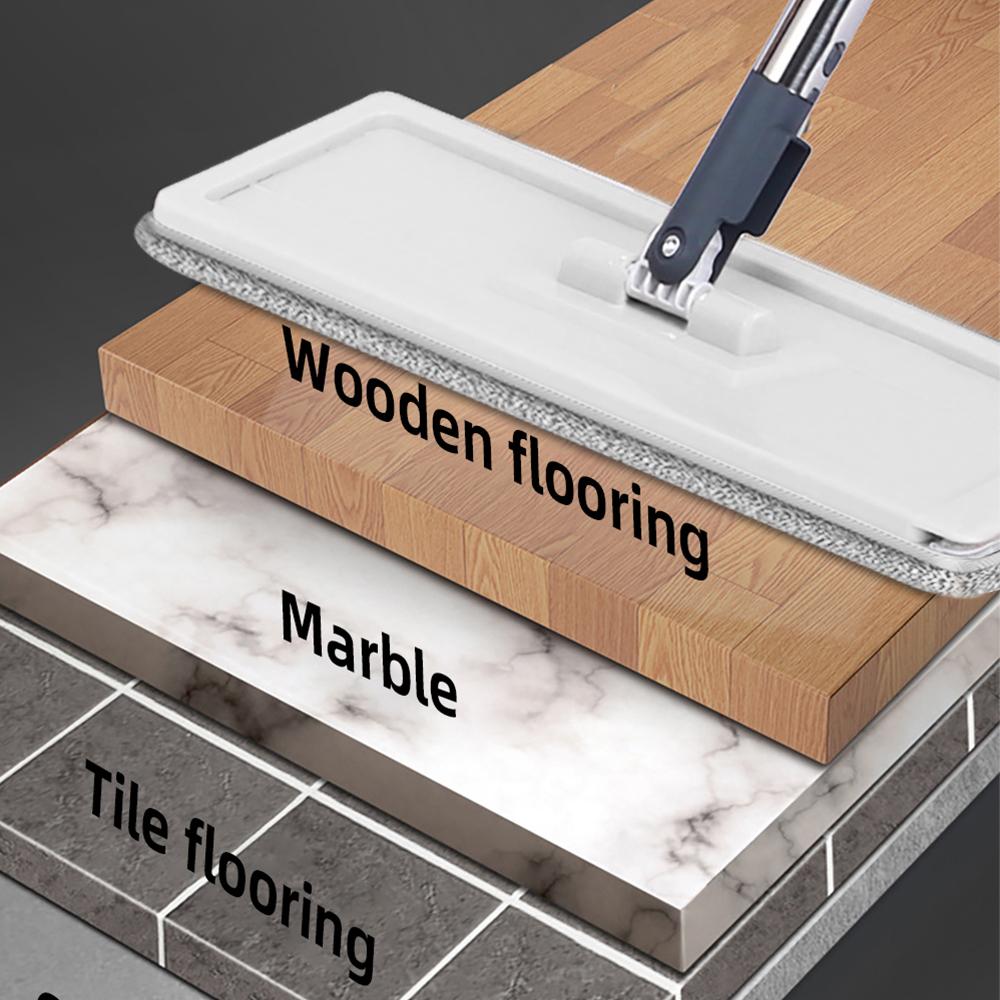 Бесконтактная плоская швабра для пола из микрофибры, отжимная швабра для пола с 2 моющимися насадками, вращающаяся бытовая кухонная щетка для уборки, инструменты