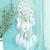 New Wedding Decoration White Feather Lace Dream Catcher Large Pendant Woven Home Wind Chime Aerial Hanging Decoration