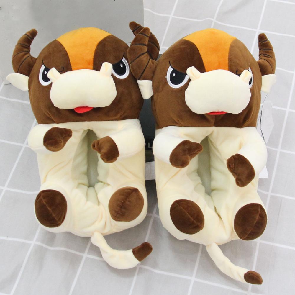 Funny Indoor Slippers Womens Winter Keep Warm Men Shoes Teddy Bear Non-slip Soft Slippes