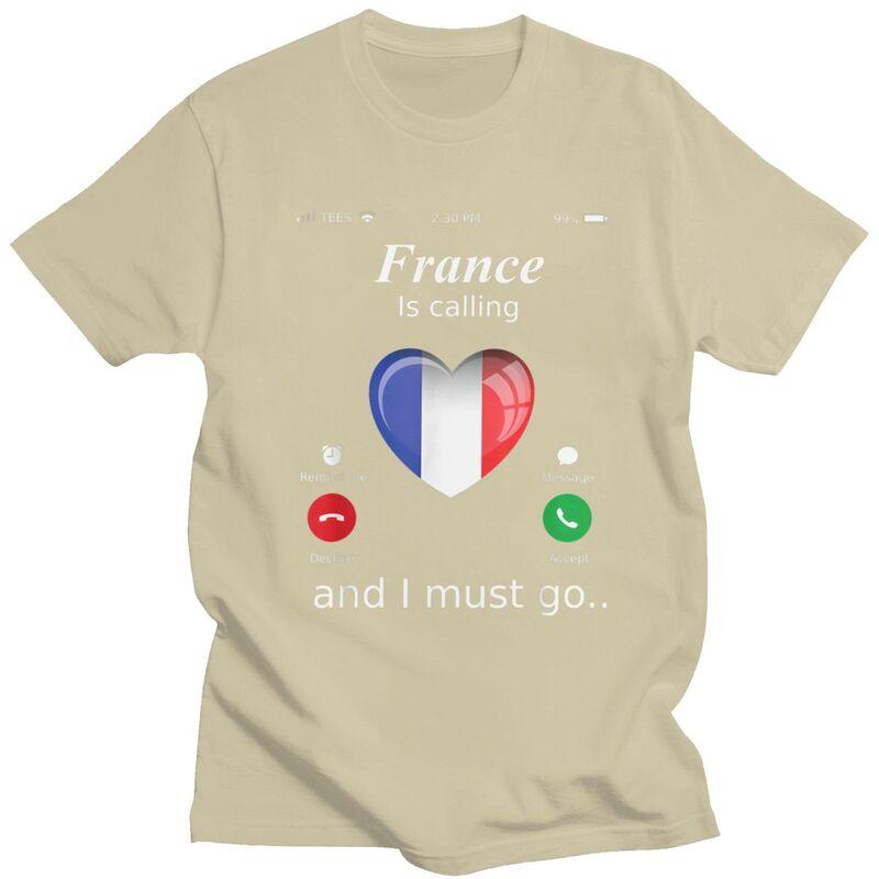 France Is Calling And I Must Go T Shirt for Men Tshirt Fashion Valentines Day Gift Tee France Flag Tshirt