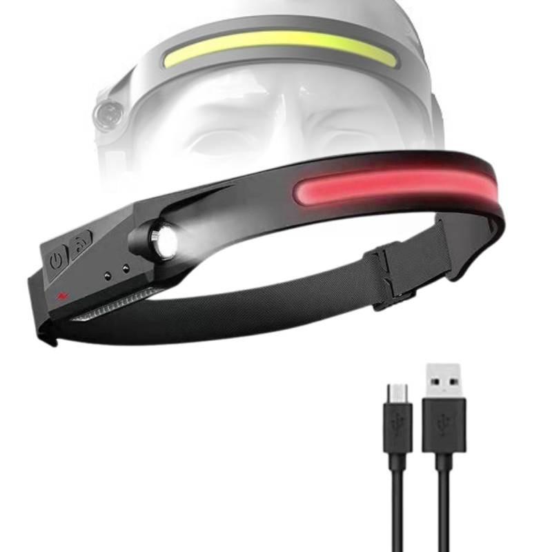 Мощный светодиодный налобный фонарь для активного отдыха, перезаряжаемый от USB, COB-свет, водонепроницаемый