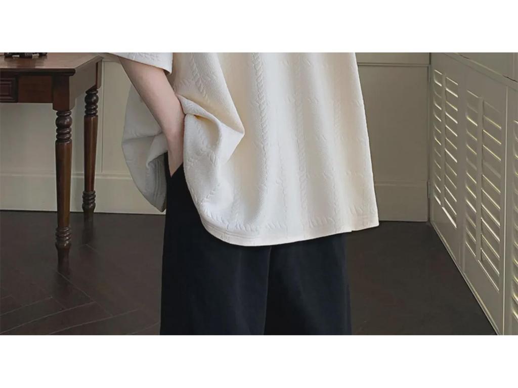 Футболка мужская с коротким рукавом из абрикосового фактурного переплетения - Niche Design, High Street Fashion