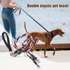 Double Bungee Dog Leash No-Tangle 360-degree Swivel Dual Dog Leash Dog Walking Training Lead Splitter for Medium Large Breeds