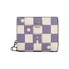 Кошелек на кнопке 10 Клетчатый принт Кнопка Покрытие из холста и гладкой кожи Кошелек Женский Светло-фиолетовый CT217-SVWPB