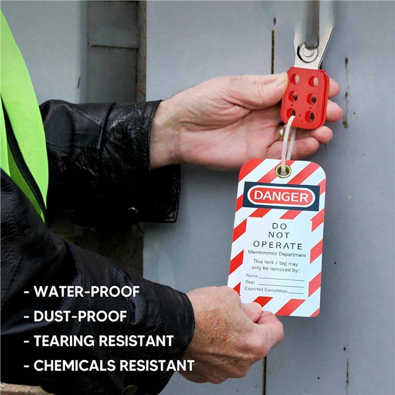 Премиальные бирки Lockout Tagout, 7,6 x 14,6 см, 240 бирок «Опасно. Не включать» с 240 кабельными стяжками, устойчивые к разрыву и воде Loto-бирки