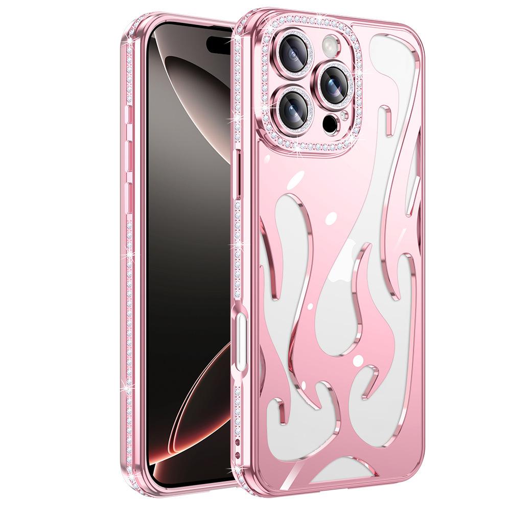 Кейс для отвода тепла Flame Hollow для Apple 16promax Чехол для телефона для iPhone 15 Стразы 14 Противоударный защитный чехол