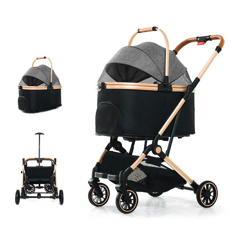Lightweight Pet Stroller: Foldable, Detachable for Small Dogs & Cats - Ideal for Outdoor Use