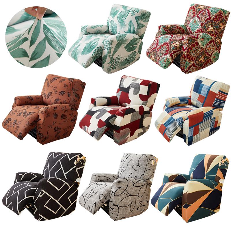 4pcs/set Split Recliner Chair Cover 1 Seater Relax Armchair Slipcover Stretch Anti Slip Single Lazy Boy Sofa Cover Washable