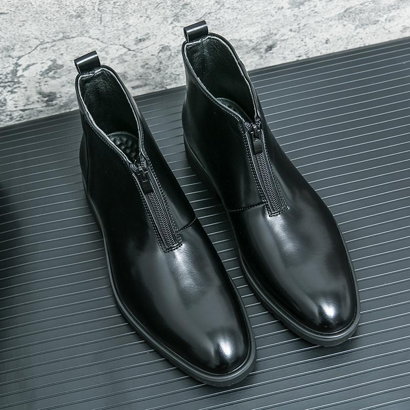 Итальянские мужские классические ботинки челси, модные повседневные кожаные ботильоны, мужские короткие ботинки в британском стиле, удобная повседневная обувь с высоким берцем