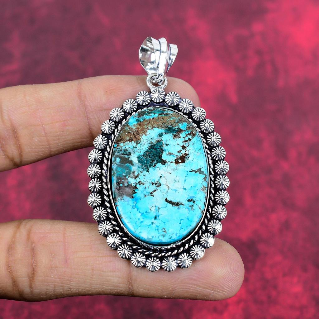 Blue Turquoise Gemstone 925 Solid Sterling Silver Jewelry, Handmade Glorious Silver Jewelry Gift For Women