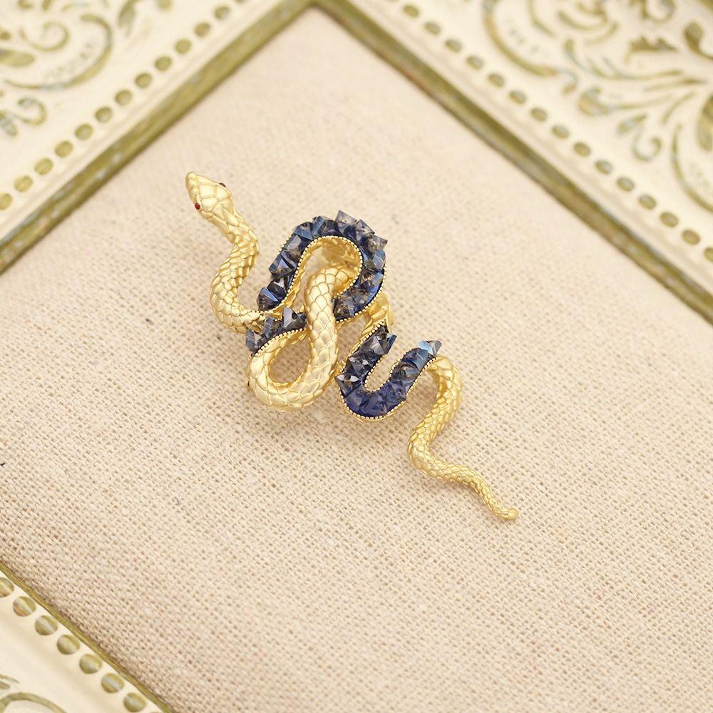 Винтажная брошь в виде змеи со знаком зодиака, сверкающая брошь на лацкан в виде змеи, булавки для воротника со стразами, ювелирные подарки