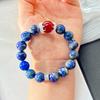 12Mm Large Particle Natural Lapis Lazuli Chalcedony Bracelet Bracelet