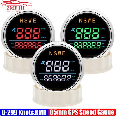 SUS316 85мм GPS Спидометр с Антенной Одометр Цифровой 0-299КМ/Ч, Узел Измеритель Скорости для Лодки Морской Яхты 12В24В
