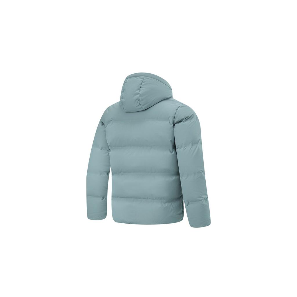 Li Ning Hot Pot Down Series Warm Letter Hooded Woven Long Sleeve Down Jacket Men Outerwear Cavalry-Blue AYMT305-2