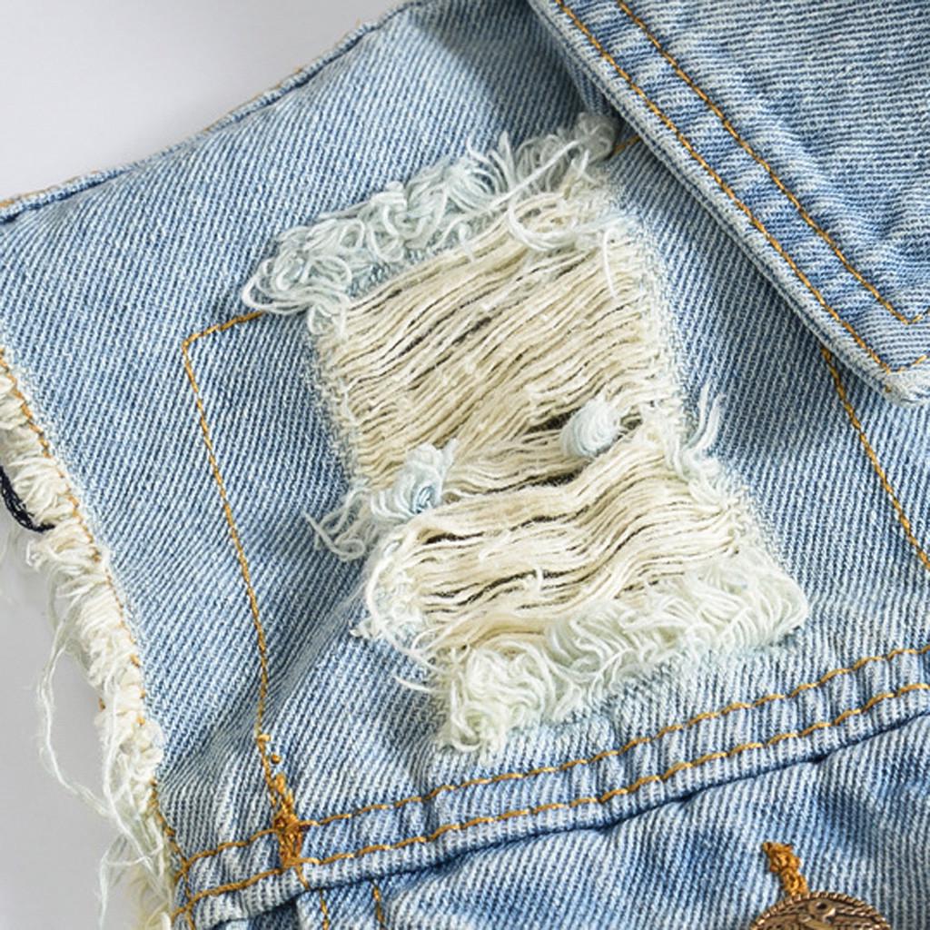 Мужская новая мода джинсовый жилет повседневная ковбойская куртка с плечевой блузкой