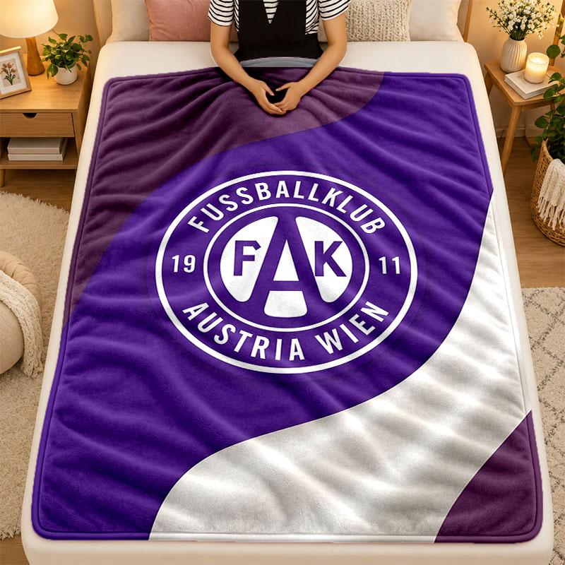 Flannel BlanketAustria Wien FC Warm Soft Throw Blanket for Indoor Sofa Bed Living Room Use
