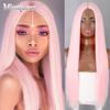 30 Inch Synthetic Wig Deep Part Long Straight Wig Light Pink Ombre Cosplay Wigs Synthetic Middle Part Wigs for Black Women