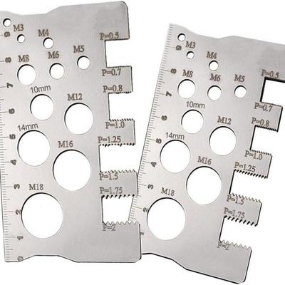 Шагомер резьбы Линейка Измерительный инструмент Болт Гайка Метрический Механическая обработка Резьба Резьбонарезной шаблон Угловой шаблон Измерение